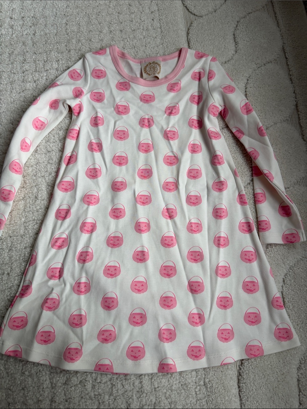 NWOT TBBC Pink Pumpkin Print Long Sleeve Dress